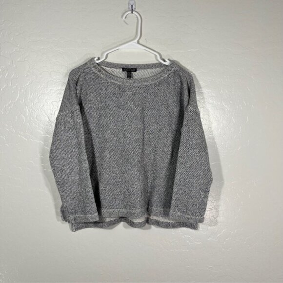 Eileen Fisher Sweaters - Eileen Fisher Sweater Womens XS Organic Cotton Knit Boxy Laggenlook Gray